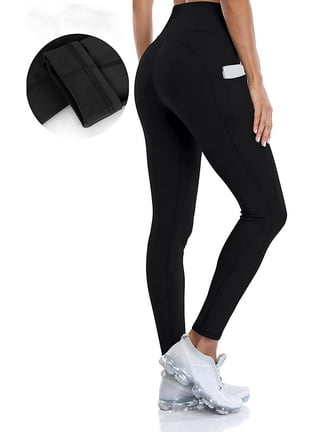 Fleece Lined Leggings For Women With Pockets Thick Fleece Leggings Fur Lined  Soft Thermal Tights High Waisted Leggings Double Layer Yoga Pants Tummy C