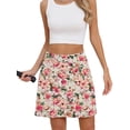 thumbnail image 1 of Chiclily Women's 2-in-1 High Waisted Tennis Skort with Pockets, Athletic Golf Skirt with Built-in Shorts, Creamy Vintage Blossom, Size S, 1 of 6