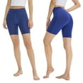 thumbnail image 1 of Women High Waisted Biker Shorts with Side Pockets Tummy Control Athletic Workout Running Yoga Gym Shorts,Blue, 1 of 9