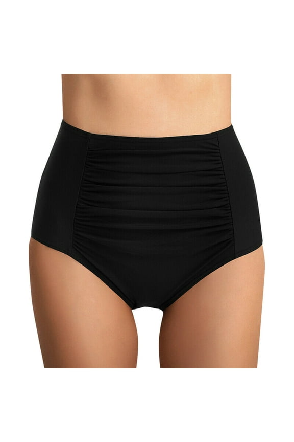 Women High Waisted Bikini Bottoms Tummy Control Swimsuit Bottoms Ruched Full Coverage Swim Bottom High Rise Tummy Pants Swimsuit Women Bottoms High Waist Bikini Briefs Ruched Swimwears Tankinis Set
