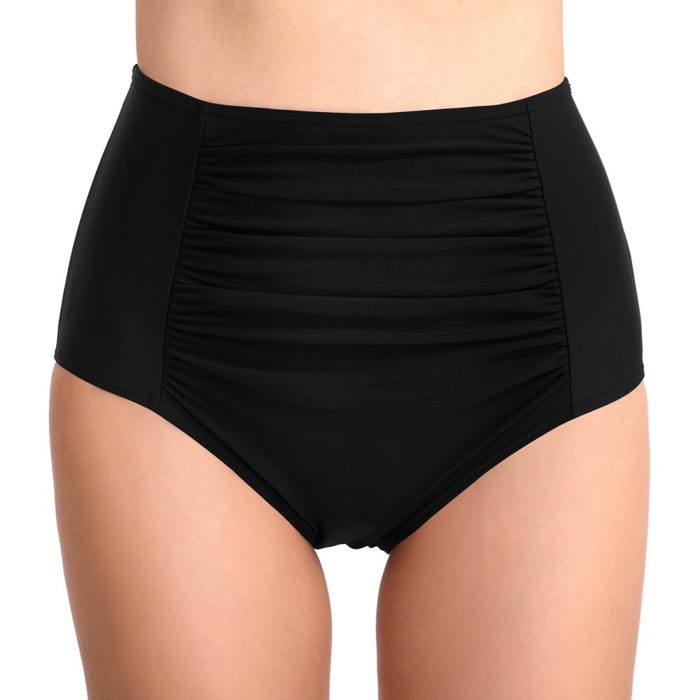 Black high waisted bikini bottoms tummy control online