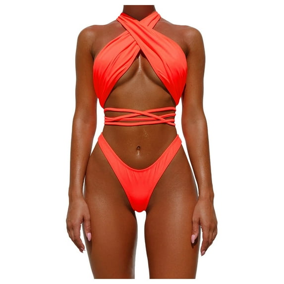 Women High Waisted Bikini Sexy Push Up Two Piece Swimsuits Vintage Swimsuit Two Piece Retro Ruched High Waist Print Bikini Set Romper Swimsuits for Women Womens Swimming Suits Underwire Ladies