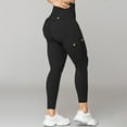 thumbnail image 1 of Women High Waisted Cargo Leggings with Multi Pockets Stretchy Quick-dry Yoga Pants Butt-Lift Workout Jogging Pants (L, Black), 1 of 6