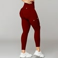 thumbnail image 1 of Black and Friday Deals,Women High Waisted Cargo Leggings with Multi Pockets Stretchy Quick-dry Yoga Pants Butt-Lift Workout Jogging Pants (XL, Wine), 1 of 6