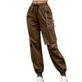 thumbnail image 1 of Women High Waisted Cargo Pants Wide Leg Casual Baggy Parachute Pants Outdoor Hiking Trousers Streetwear for Women, 1 of 7