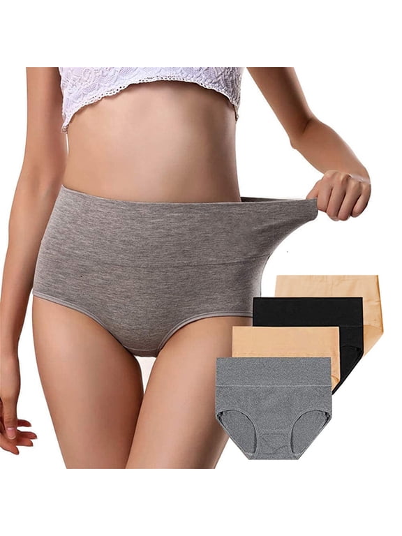 Women High Waisted Panties Seamless 4 Pack Briefs Womens Underwear Pack Bikini Underwear Men Bikini plus Size Panties for Women High Waist Thong Panties Womens Lace Panties No Line Panties for Women
