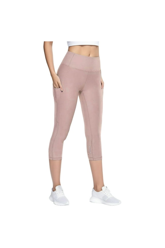 Women High Waisted Reflective Yoga Pants Tummy Control Workout Leggings Squat Proof Stretchy Gym Running Tight Fit Activewear