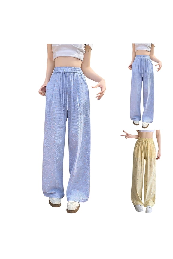 Women High Waisted Relaxed Flattering Wide Leg Long Pants Lightweight Casual for Everyday Wear
