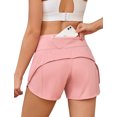 thumbnail image 1 of Women High Waisted Running Shorts, Quick Dry Yoga Gym Shorts with Liner Zipper Pocket, Casual Athletic Sports Shorts, 1 of 5