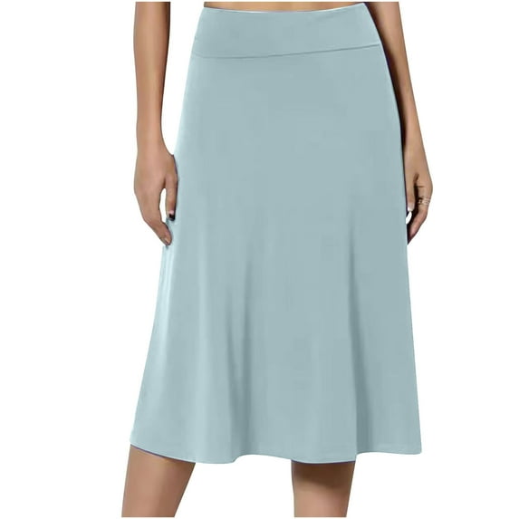 Women High Waisted Skirt Summer Boho Elastic Skirts Loose Pencil Skirt