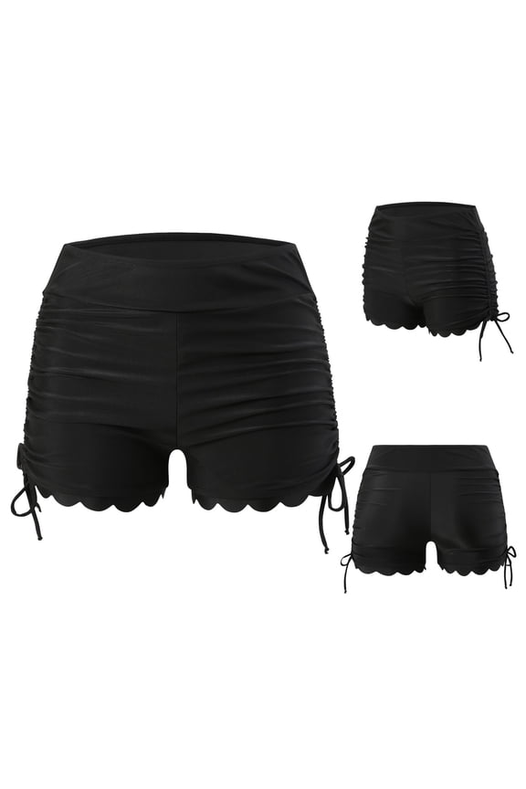 Women High Waisted Snake Print Tie Side Swim Bottoms Adjustable Slimming High Stretch Quick Dry Comfortable Beach Swimwear Black XXL