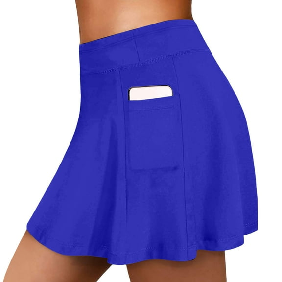 Women's High Waisted Swim Skirt - Long Skirted Bathing Suit Bottom - Elastic Waist - Polyester/Spandex - XS-XXL - Beach/Athletic