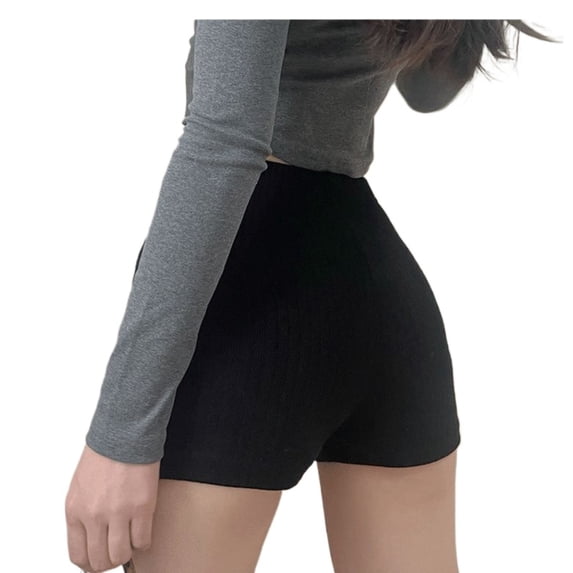Women High Waisted Tight Shorts, Lightweight Stretchy Slim Fit Casual Shorts