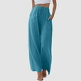 thumbnail image 1 of Women High Waisted Wide Leg Pants Fashion Drawstring Elastic Trousers Comfy Straight Leg Long Pants With Pockets Harem Pants Wide Legged Pant Summer Pant Suits for Women Casual Womens Pants Suite, 1 of 5