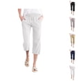 thumbnail image 1 of Women High Waisted Wide Leg Pants Fashion Drawstring Elastic Trousers Comfy Straight Leg Long Pants With Pockets Women Casual Pants, 1 of 5