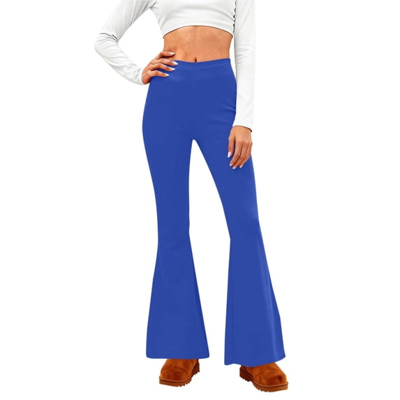 Women High Waisted Yoga Pants Flare Wide Leg Tummy Control Workout Yoga Trousers Athletic Running Gym Bootcut Slacks