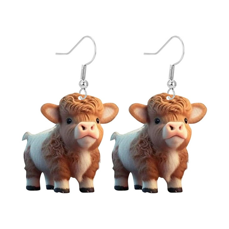 Highland cow earrings deals