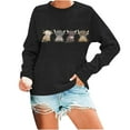 thumbnail image 1 of Women Highland Cow Sweatshirt Cute Christmas Print Pullover Country Western Casual Xmas Long Sleeve Tops, 1 of 4