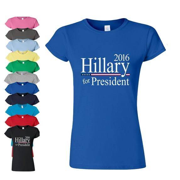 Women Hillary For President 2016 Short Sleeve T-shirt Lady Tee Soft and Comfy Shirt, Lightweight Shirt Color Black Small