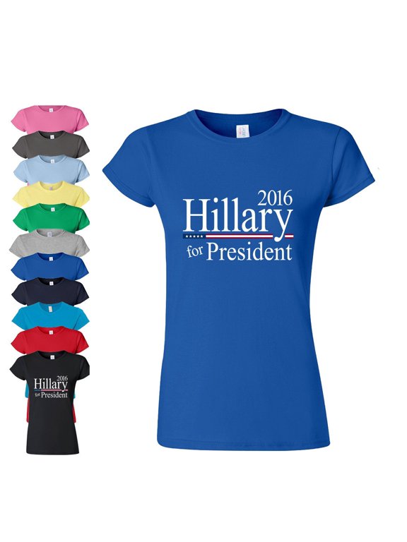 Women Hillary For President 2016 Short Sleeve T-shirt Lady Tee Soft and Comfy Shirt, Lightweight Shirt Color Black Small