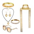 thumbnail image 1 of Women Costume Accessories Sequin Jewelry Set Earrings Glasses Headband Bracelet Disco Party Outfits 1970s Prom Bling Decor, 1 of 8