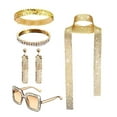 Women Costume Accessories Sequin Jewelry Set Earrings Glasses Headband