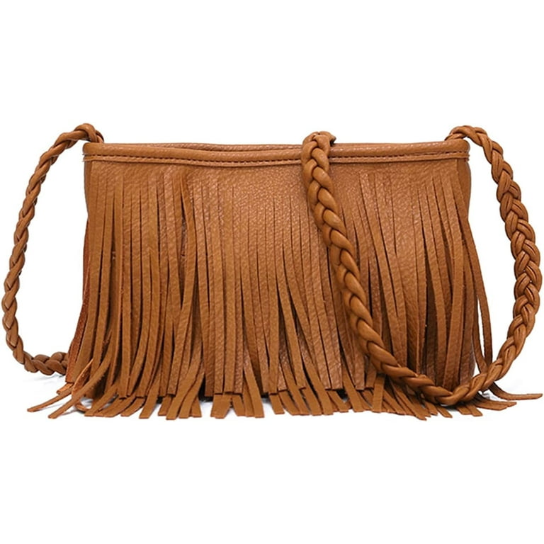 Women Hobo Fringe Crossbody Purse Vintage Small Tassel Shoulder Handbags Envelope Tassel Purses