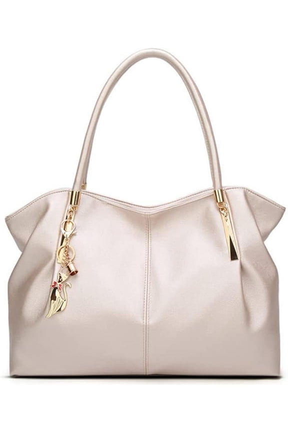 Women Hobo Tote Satchel Purse PU Leather Top-handle Handbags with Fox Pendant Shoulder Bag