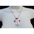 thumbnail image 1 of Women Holiday Fashion Necklace Gold Chain Winter White Snowman Christmas Present, 1 of 1