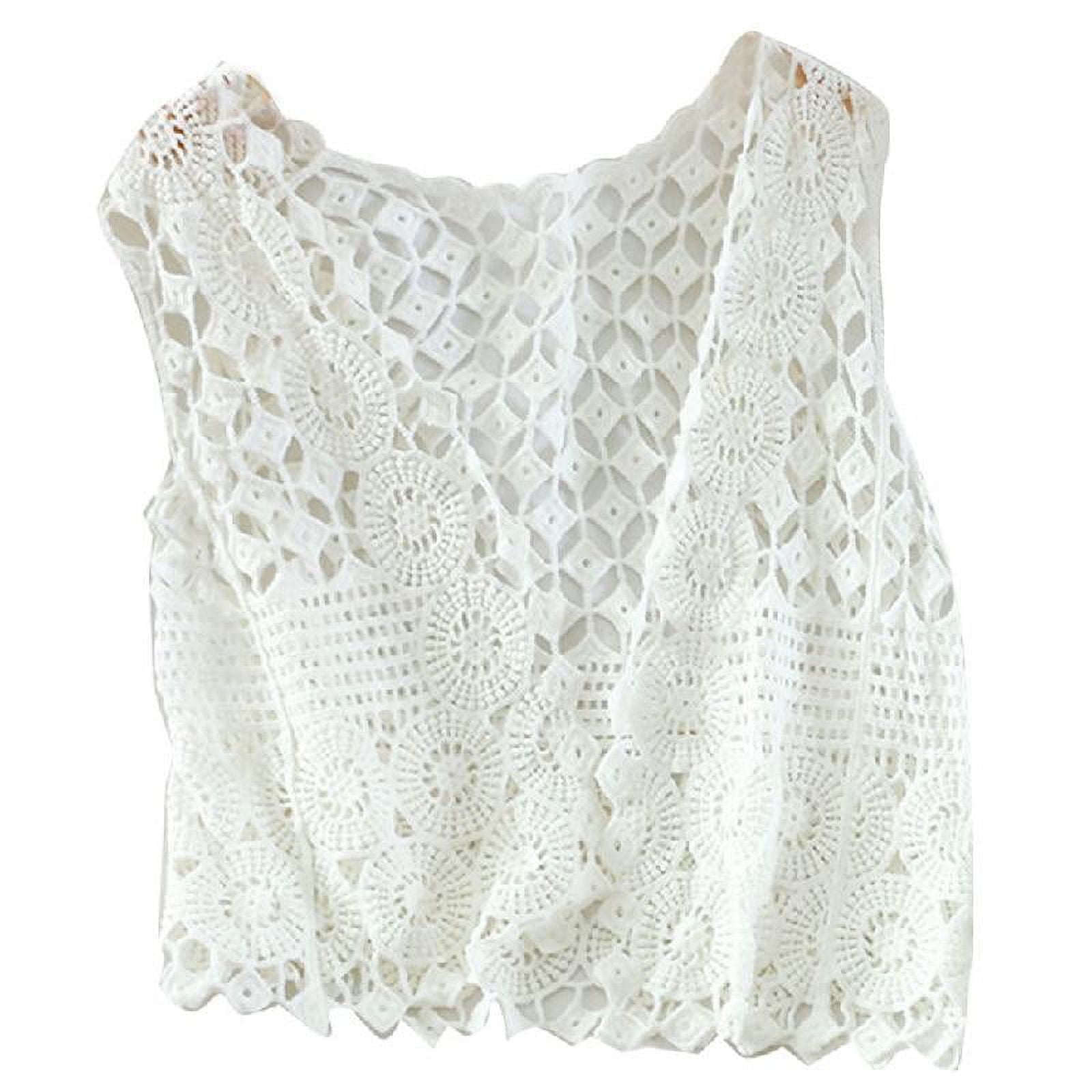 Floral Crochet Hollow Out Sweater Vest
