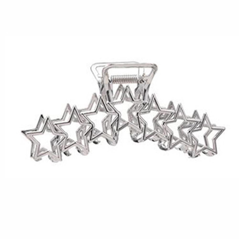 Women Hollow Star Metal Hair Clips Large Hair Claw Clamps. X4Y1