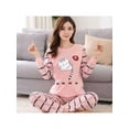 thumbnail image 1 of Women Home Service Set Fashion Long Sleeve O-Neck Pullover Pants Large Size Pajamas, 1 of 2