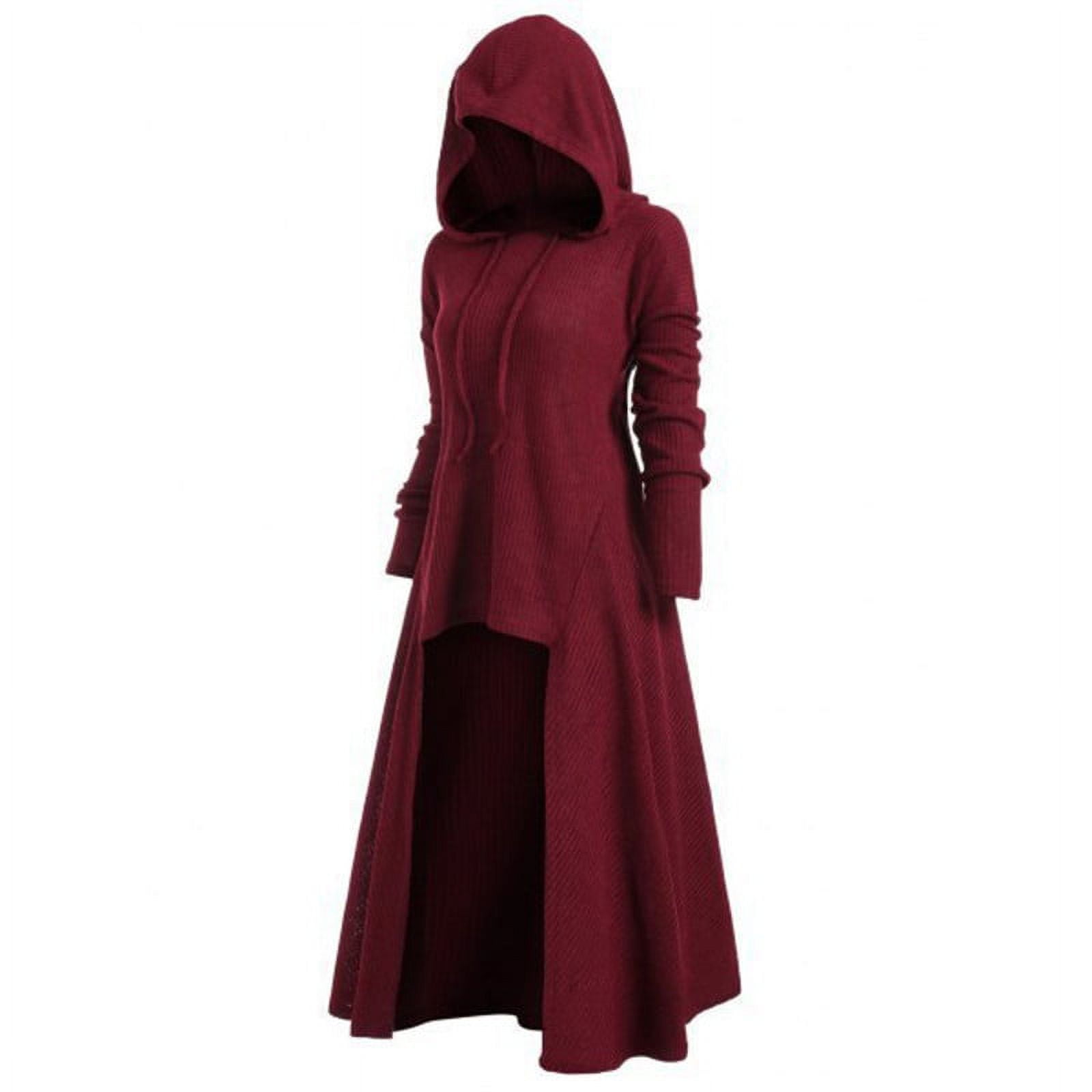 Women Hooded High Low Drop Shoulder Longline Sweater Vintage Long