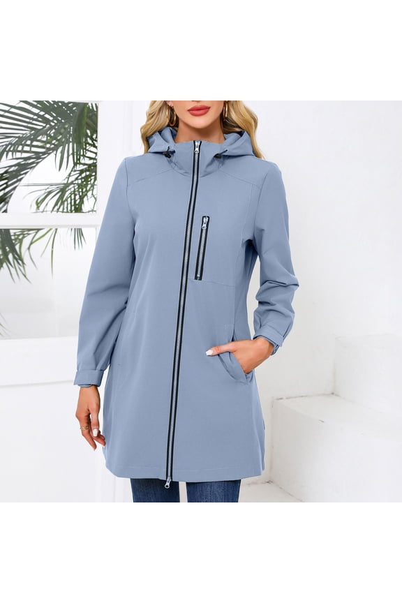 Women Hooded Long Sleeved Spring And Autumn Jacket Loose Casual Windproof Jacket Winter Jackets for Women Long Coat Women Womens Fall Coats World of Dance Windbreaker Nylon Windbreaker Camping Gear