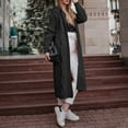 thumbnail image 1 of Women Hooded Open Front Cardigan Cable Knit Sweaters Solid Color Long Sweater Coats, 1 of 4