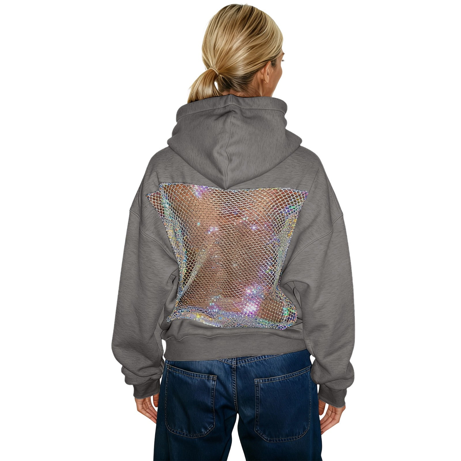 トップス NKGW /SEETHROUGH PULLOVER Women-Hoodie-Back-See-Through-