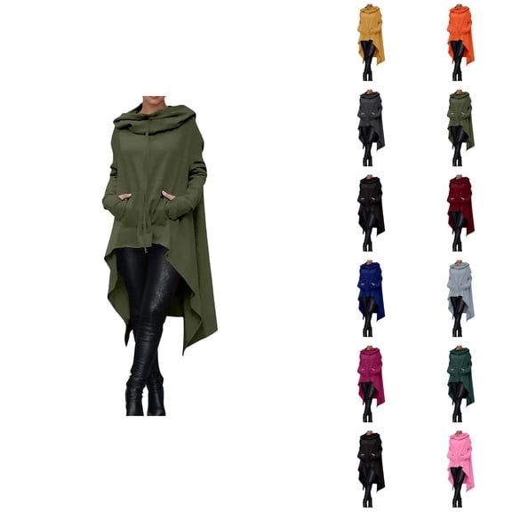 Women Hoodie Dress with Pockets Long Sleeve Irregular Hem Solid Color Casual Sweatshirt Pullover Tops