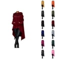 thumbnail image 1 of Women Hoodie Dress with Pockets Long Sleeve Irregular Hem Solid Color Casual Sweatshirt Pullover Tops, 1 of 5