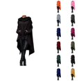 thumbnail image 1 of Hoodie Dress for Women with Pockets Long Sleeve Irregular Hem Solid Color Loose Hooded Sweatshirt Pullover Tops, 1 of 6