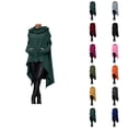 thumbnail image 1 of Women Hoodie Dress with Pockets Long Sleeve Irregular Hem Solid Color Loose Hooded Sweatshirt Pullover Tops, 1 of 6