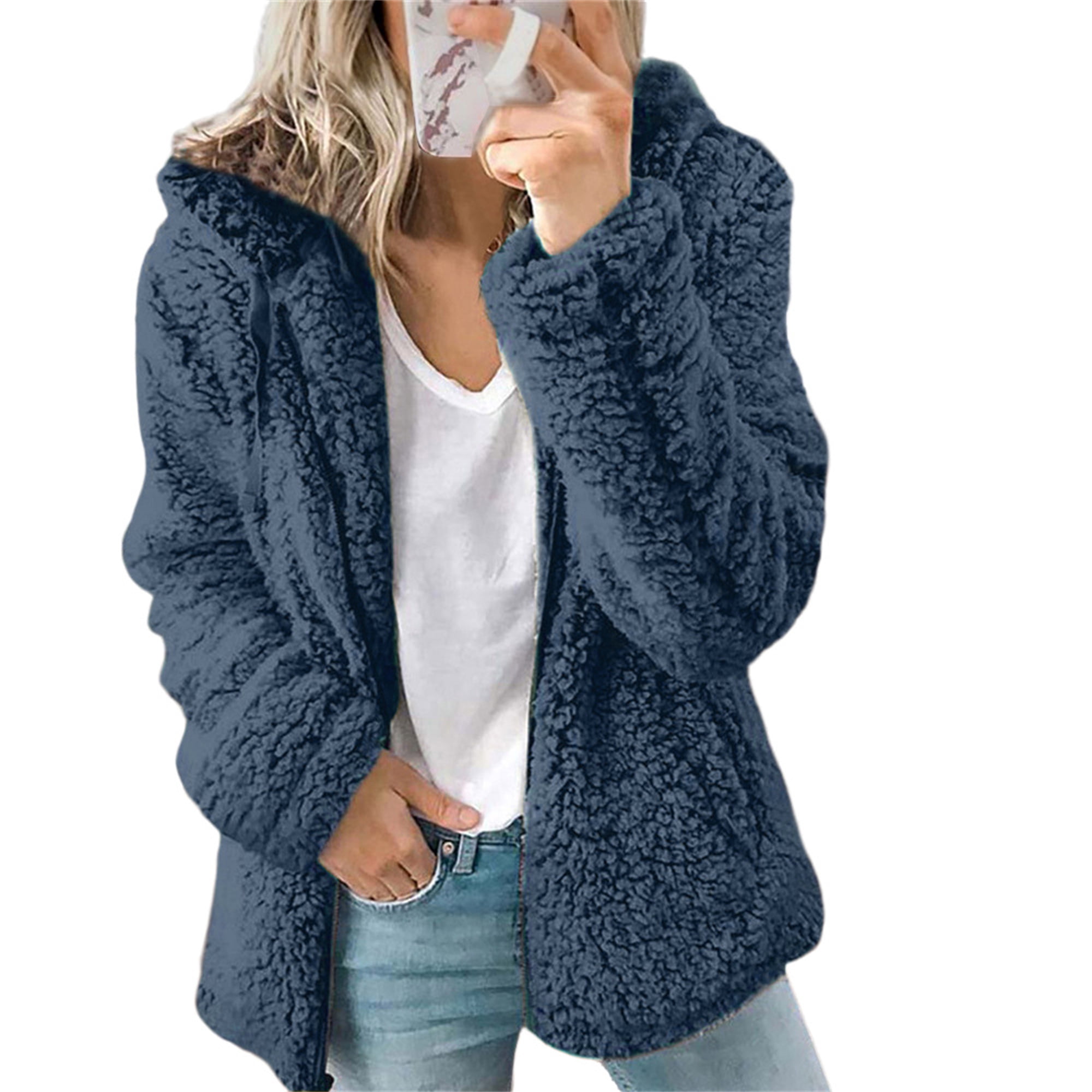 fluffy zipper hoodie