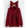 thumbnail image 1 of Women Hoodie Long Sleeve Pullover Cat Ear Jumper Sweatshirt Casual Tops, 1 of 3