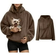thumbnail image 1 of Women Hoodie With Dog Pouch Oversized Fleece Pet Dog Holder Carrier Sweatshirt Creative Long Sleeve Oversized Pocket Dog Pocket Hoodie Winter Clothes, 1 of 9