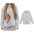 thumbnail image 1 of Women Hoodie With Dog Pouch Pet Hoodie Carrier Fashionable Long Sleeve Oversized Pocket Pullover Tops Fall Clothes, 1 of 6