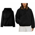 thumbnail image 1 of Women Hoodie With Pet Pouch Fleece Pullover Pet Carrier Hoodies Fashionable Long Sleeve Oversized Pocket Kangaroo Pouch Hoodies Fall Winter Clothes, 1 of 9