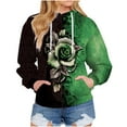 thumbnail image 1 of Women Hoodies Women's Hoodie Rose Printing Loose Casual Fashion Long Sleeve Sweatshirt Tops, 1 of 5