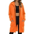 thumbnail image 1 of Women Hoodies Fall Solid Casual Zip Up Fleece Hoodies Tunic Sweatshirt Long Hoodie Jacket with Pocket Sweatshirt for Women RD5 XXL=5, 1 of 4