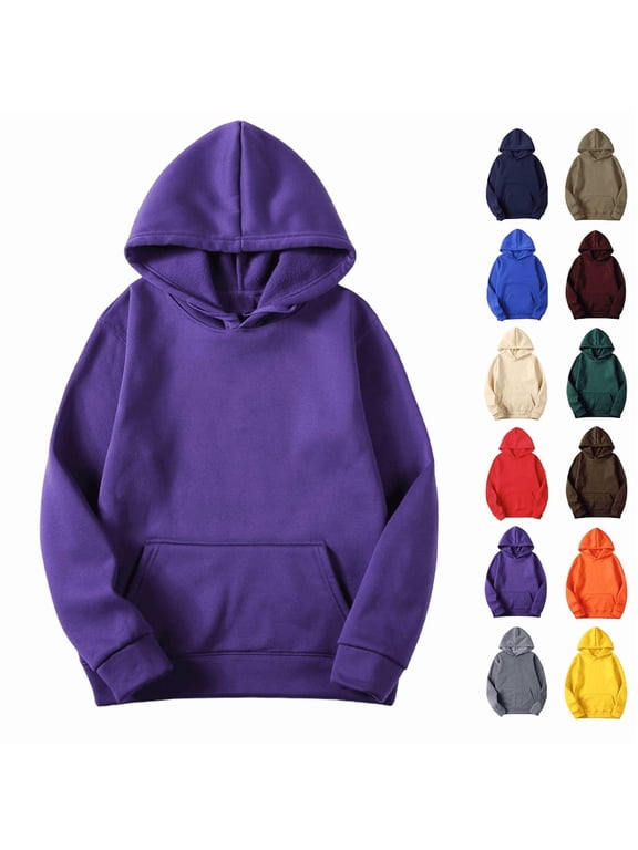 Women Hoodies Fashion Crewneck Long Sleeve Sweatshirts Casual Loose Pullover Winter Solid Comfy Trendy Tops with Pockets
