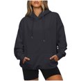 thumbnail image 1 of Women Hoodies Fleece Oversized Sweatshirt Drop Shoulder Long Sleeve Athletic Workout Pullover Y2K Clothes, 1 of 6