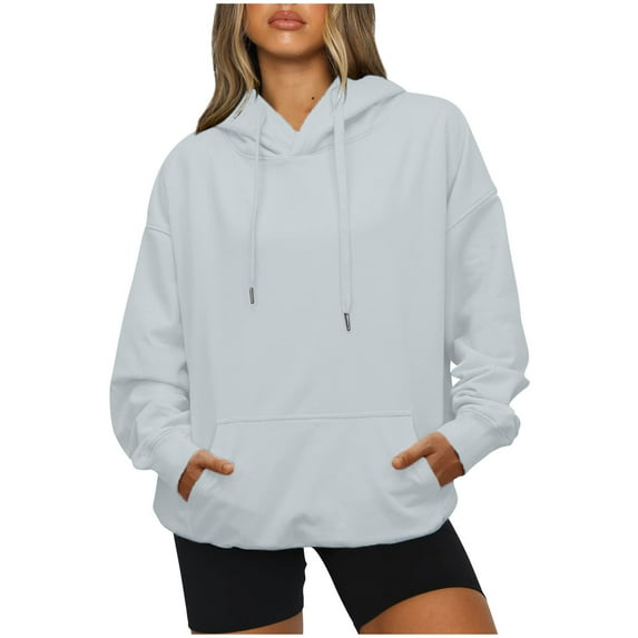 Women Hoodies Fleece Oversized Sweatshirt Drop Shoulder Long Sleeve Athletic Workout Pullover Y2K Clothes
